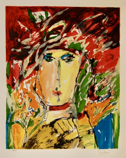 Gina Pellon, litografi, grafik, Galleri Kongsbak, Esbjerg