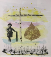 Maleri, Niels Kongsbak, Esbjerg, Galleri Kongsbak, collage, akvarel, tusch