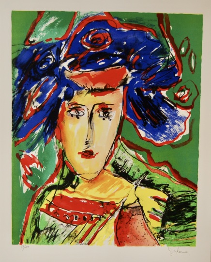 Gina Pellon, litografi, grafik, Galleri Kongsbak, Esbjerg